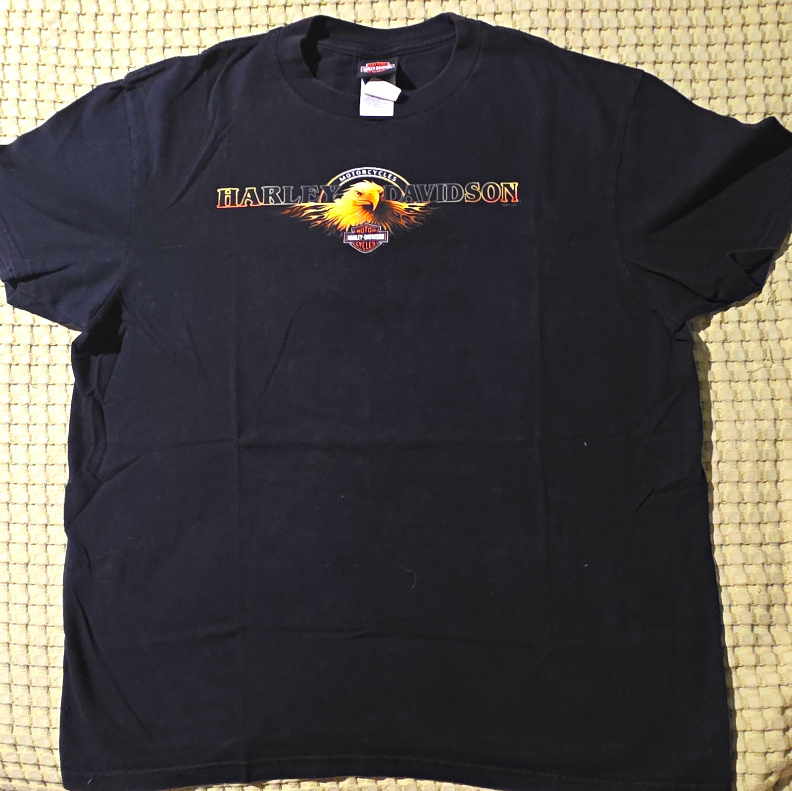 Vintage Harley Davidson New York City T-Shirt XL NYC Bar & Shield Eagle Black