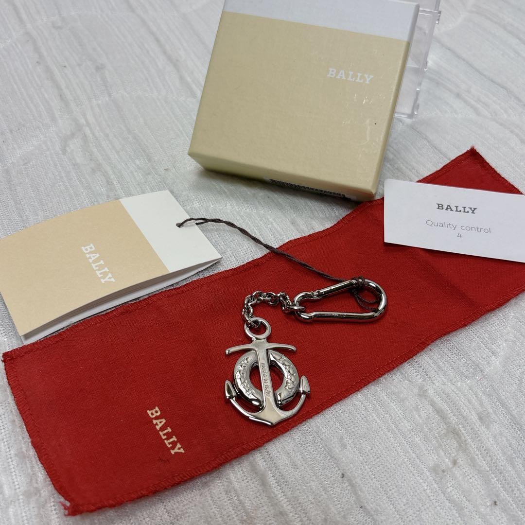 BALLY Anchor Silver Keychain with Box Unused Stylish Jewelry