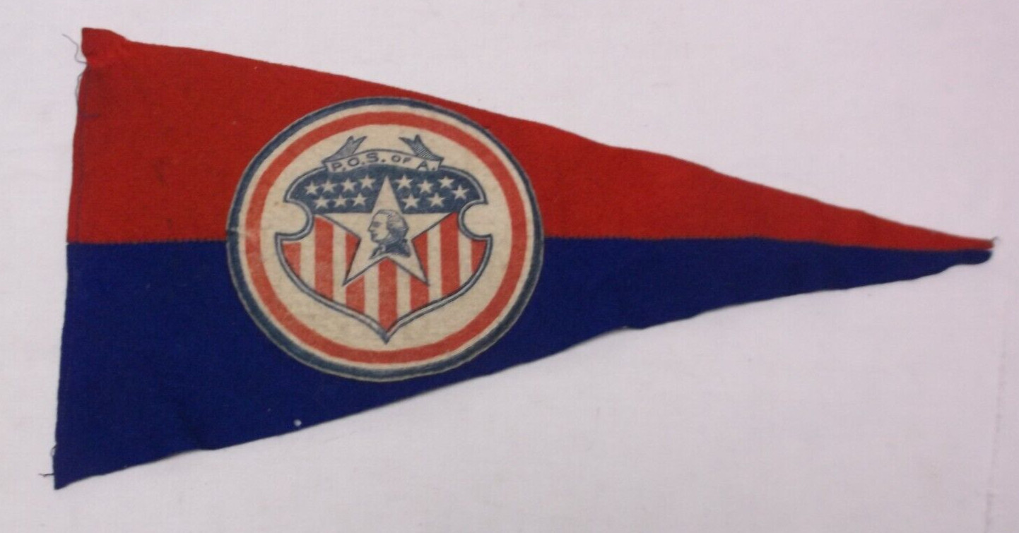 Antique P.O.S. of A. 13 Star George Washington Felt Pennant POS of A