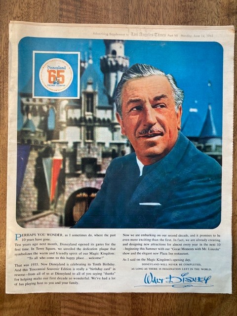 Vintage 1965 Disneyland 
