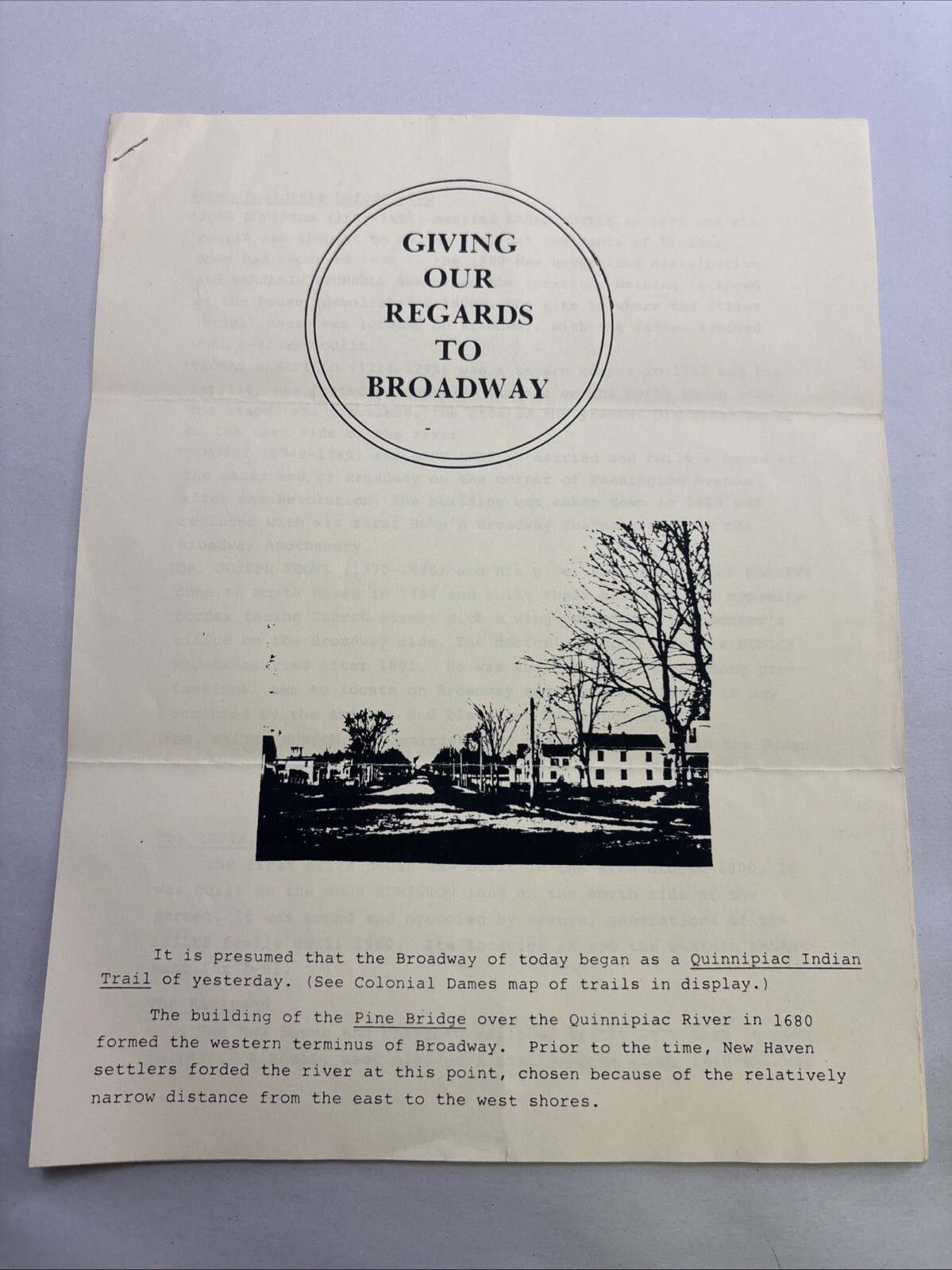 Giving Our Regards To Broadway, North Haven Historical Society 1987 