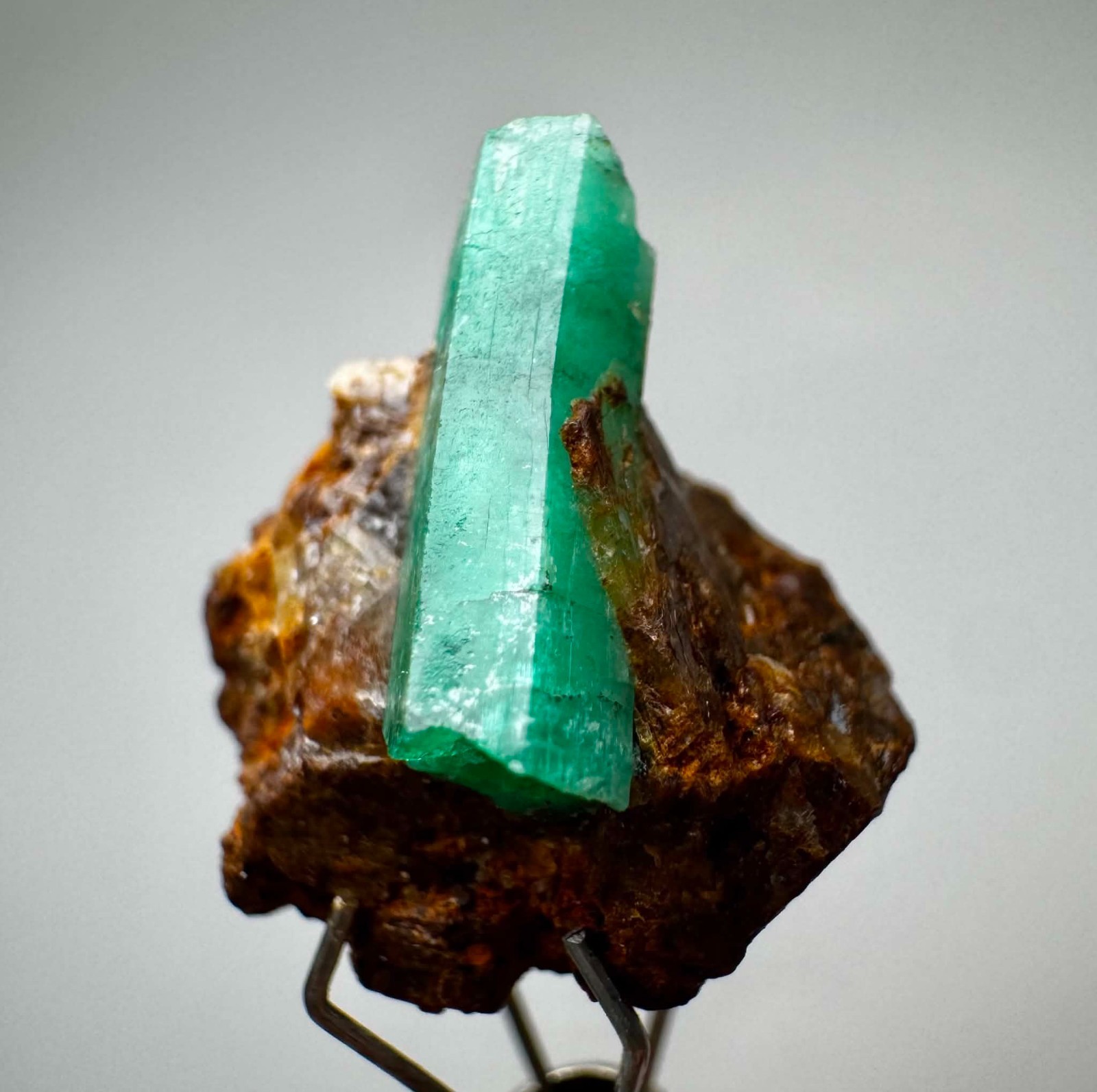 8 Carat Well Terminated Top Green Panjshir Emerald Crystal On Matrix @Afg
