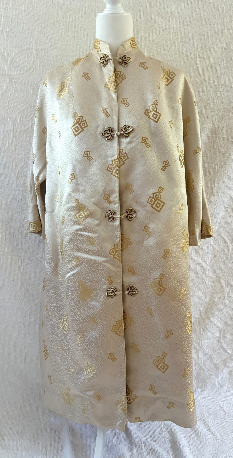 Vintage Japan 1980s Satin Silk Brocade
