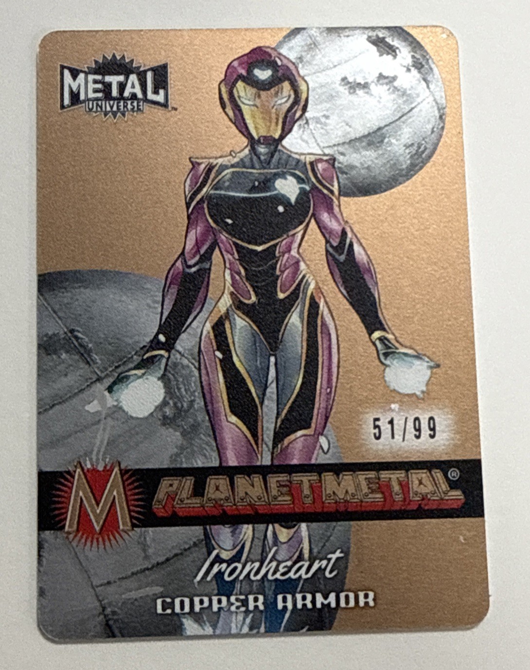2024 Avengers Metal Universe Ironheart  Copper Metal Planet Metal 51/99 PM-15