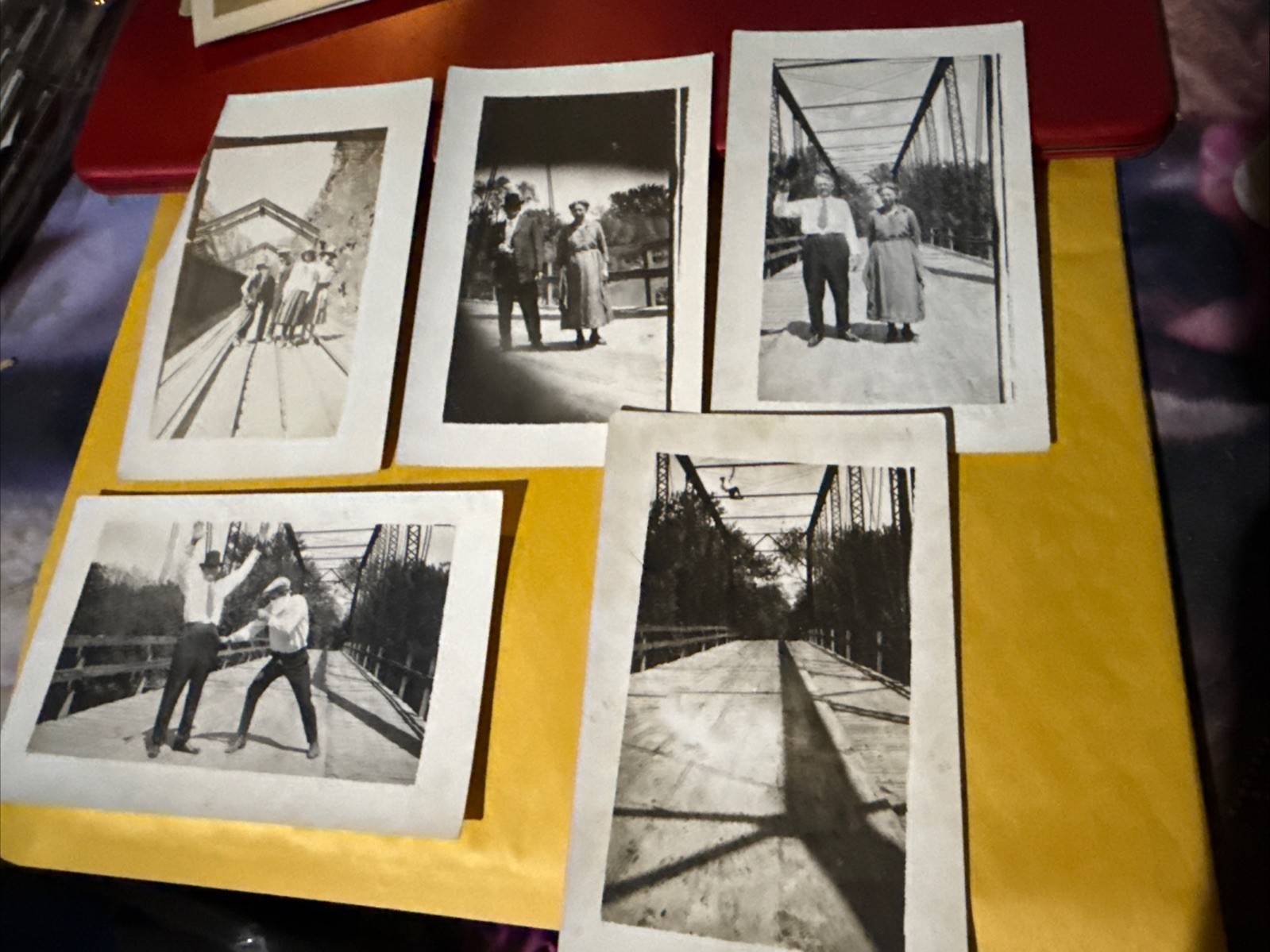 Lot of 5 RPPC Postcards of People & Bridges Lot of 5 RPPC Postcards of People & Bridges