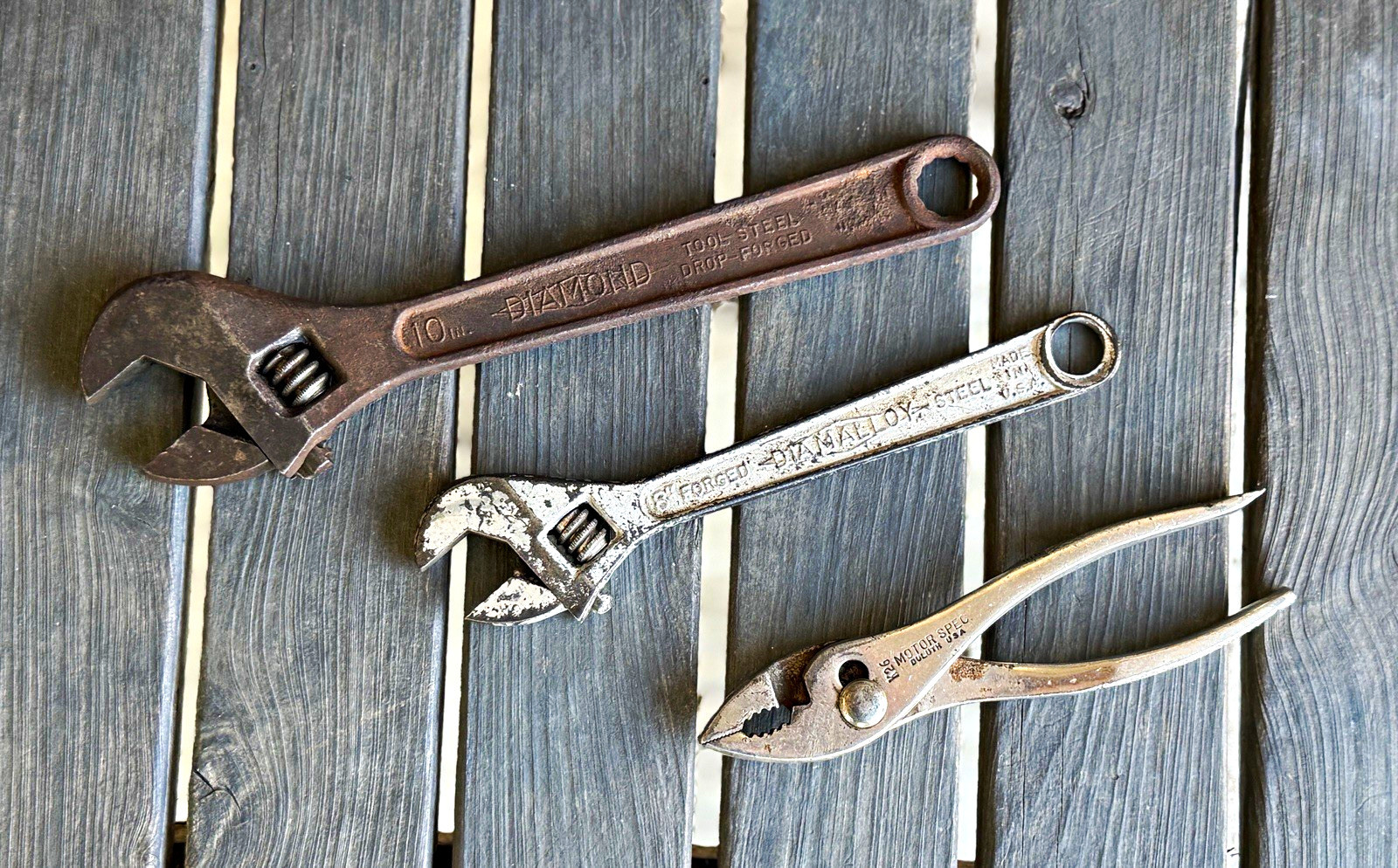 Vintage Diamond Duluth Adjustable Wrench Lot 10\