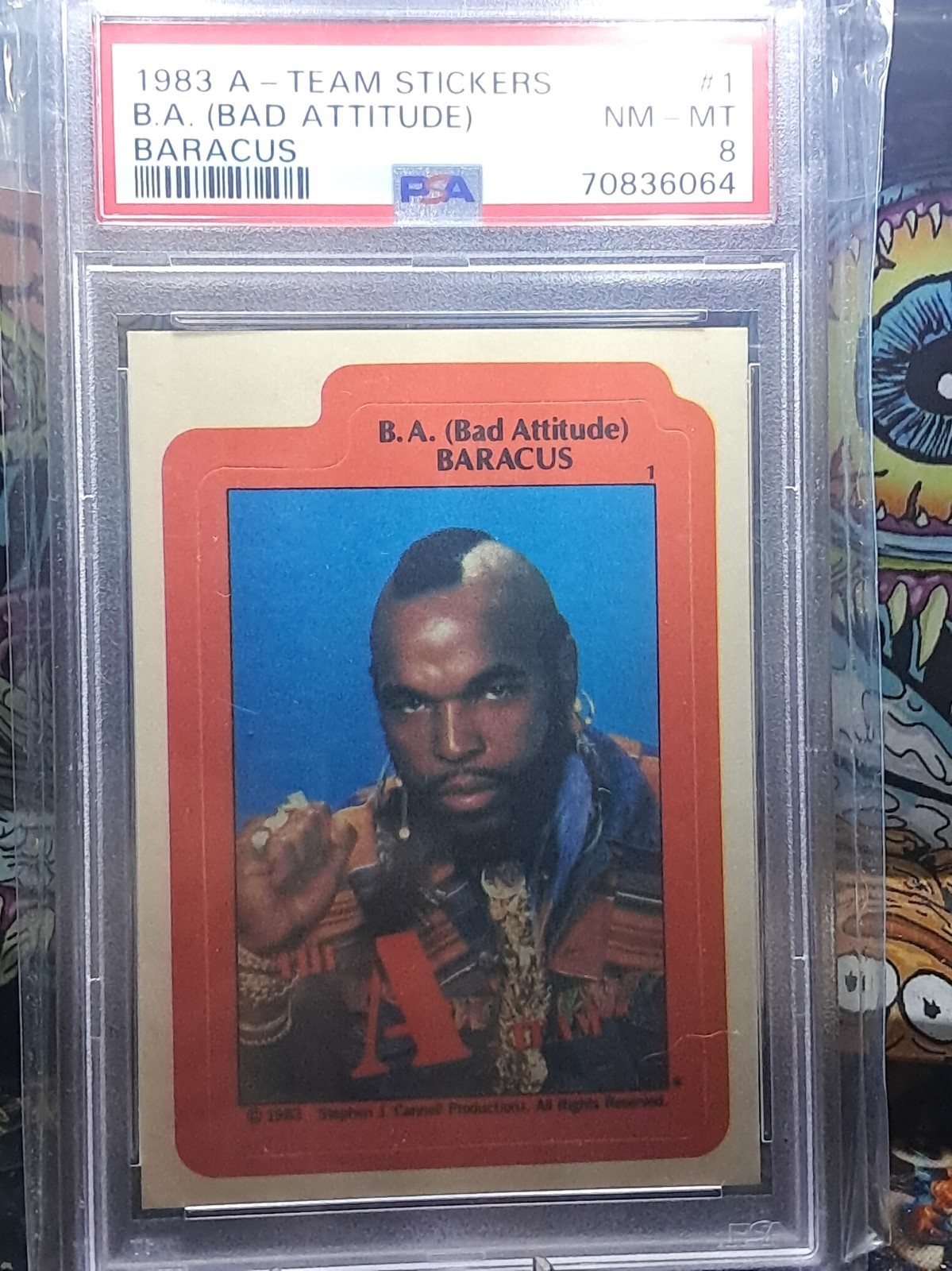 1983 A-team Sticker B.A. Baracus Psa 8