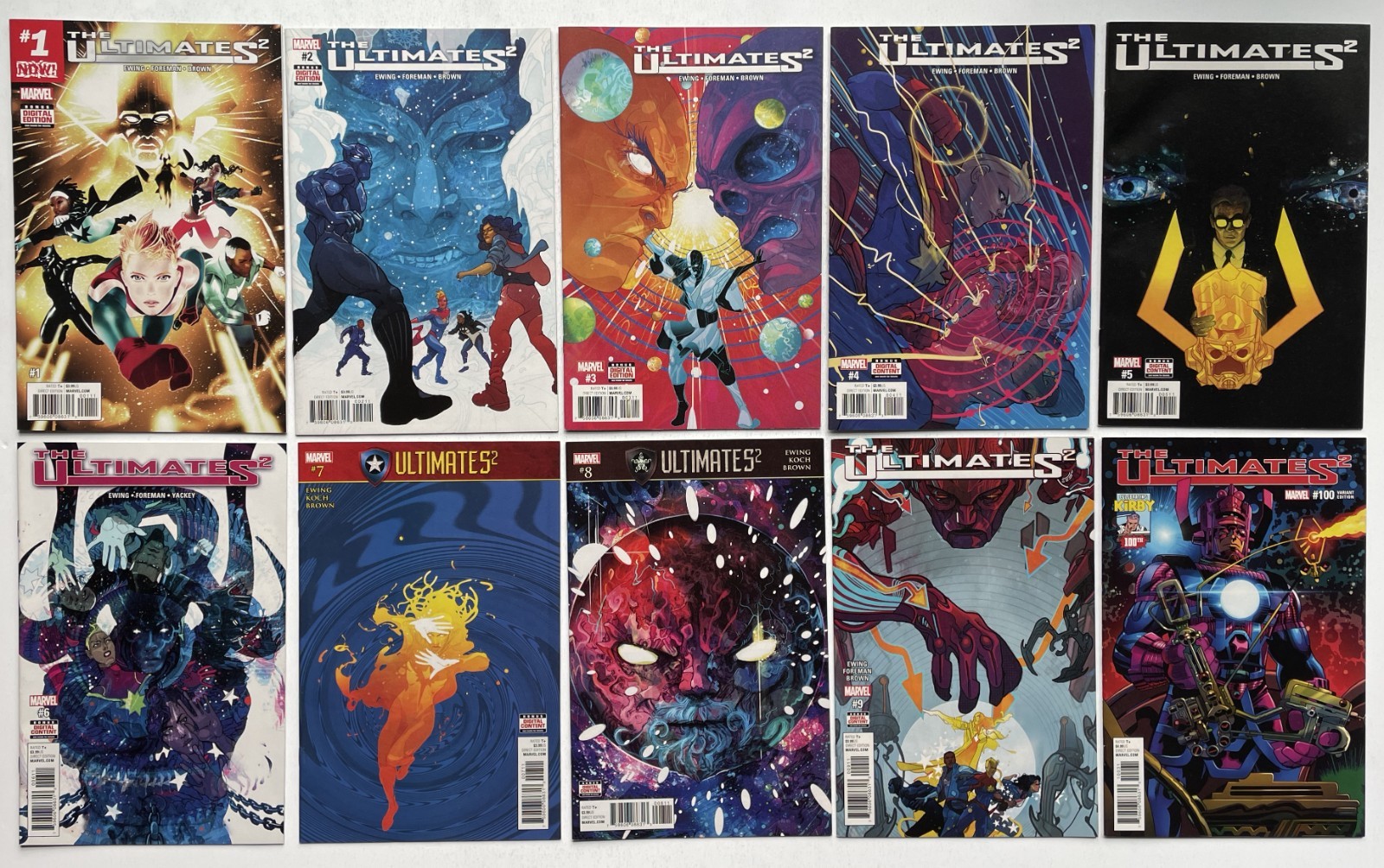 The Ultimates 2 #1-9+100 Variant. Full Run. All 9.6. Galactus. KEYS. Marvel 2017