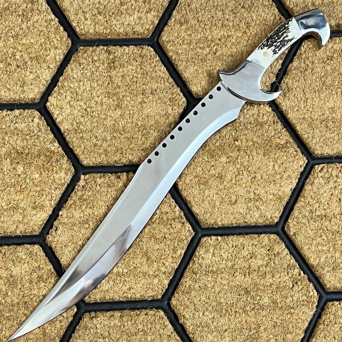 WILD BEAUTIFUL CUSTOM HANDMADE 18 INCHES LONG IN HIGH HIGH STANDARD STEEL BOWIE 