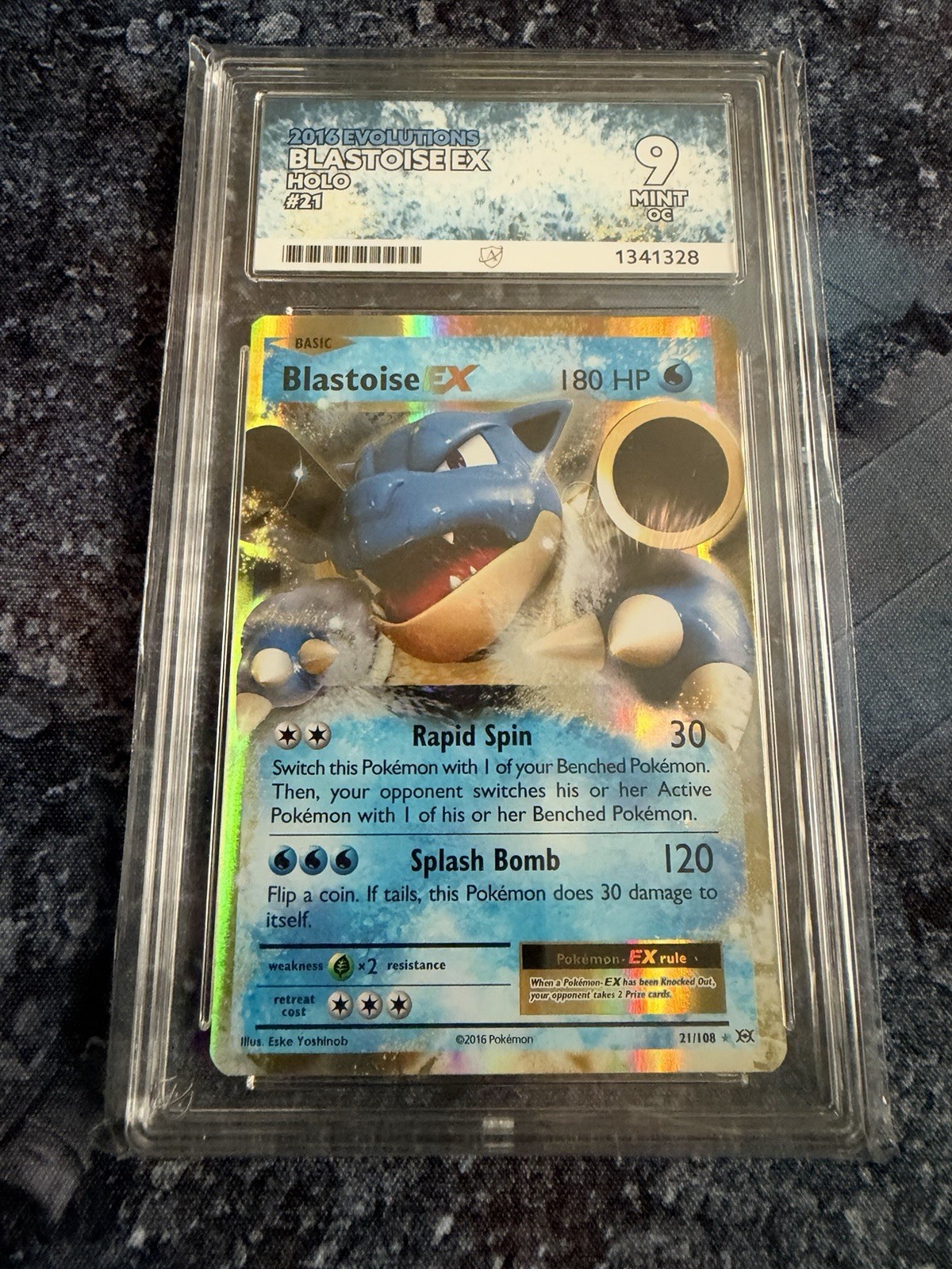 ACE 9 OC  2016 Blastoise EX Evolutions 21/108 Holo