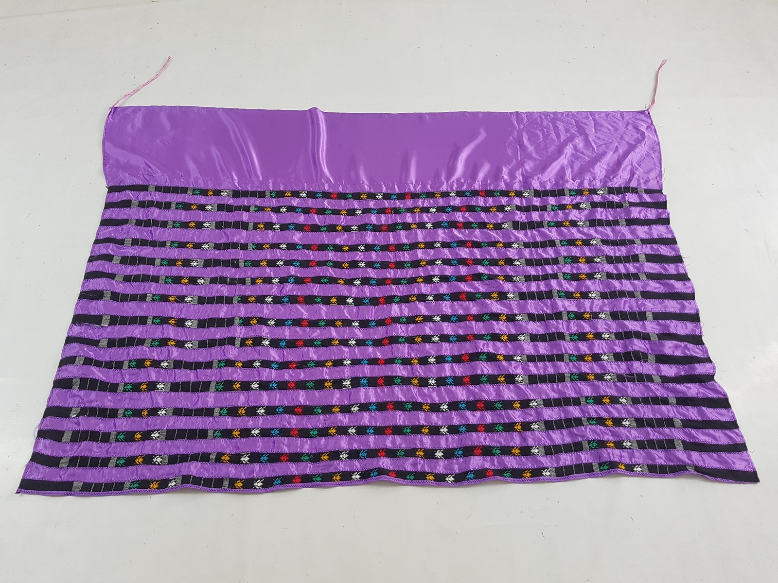 Vintage Traditional Handwoven Silk Huipil 61x45 inches 
