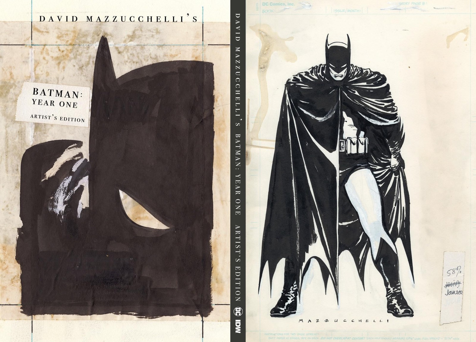 DAVID MAZZUCCHELLI'S BATMAN YEAR ONE ARTIST'S EDITION BY Frank Miller HARDCOVER