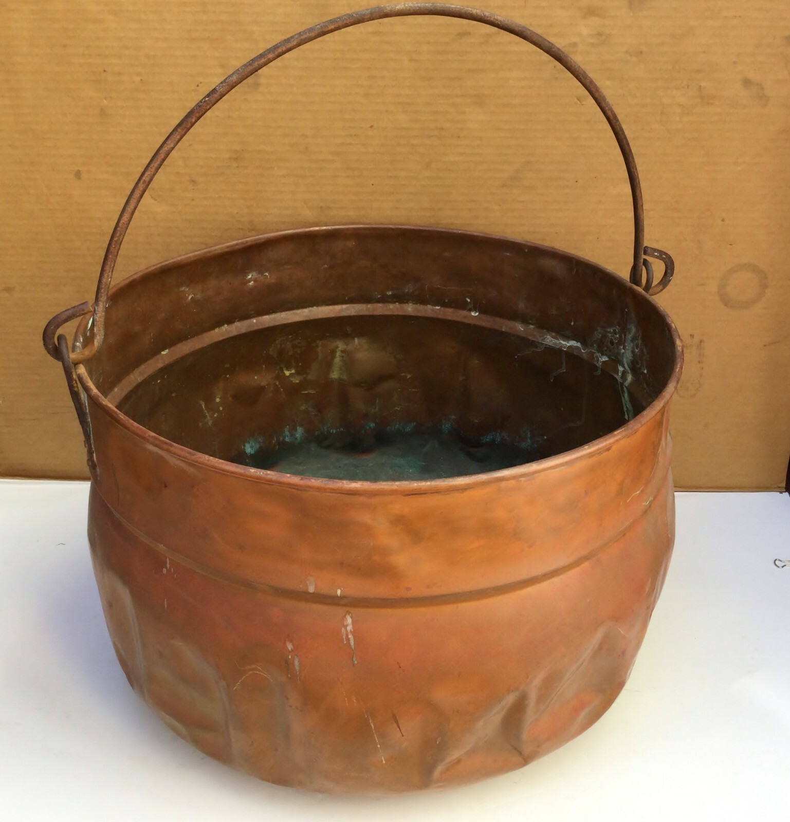 Vintage Very Large Cooper Pot With Handle 12