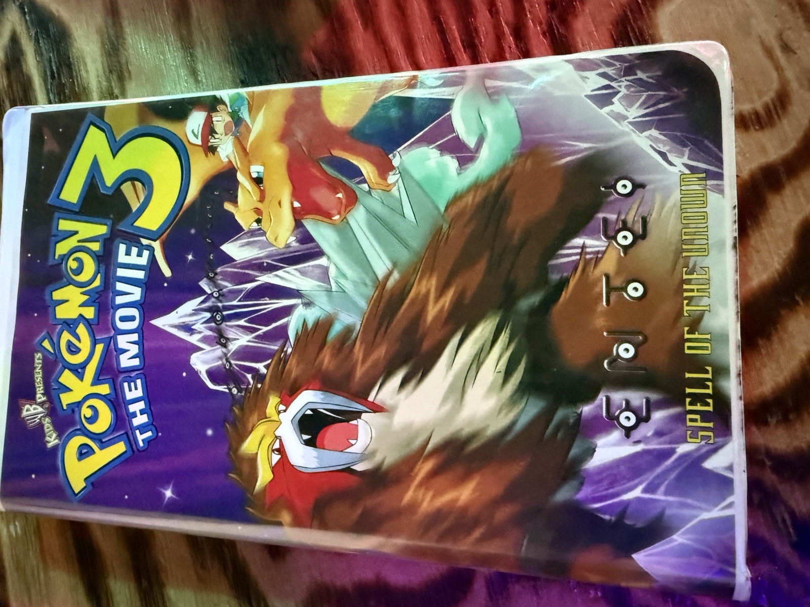 A vintage VHS tape of the animated film Pokémon 3: The Movie  released in 2001.