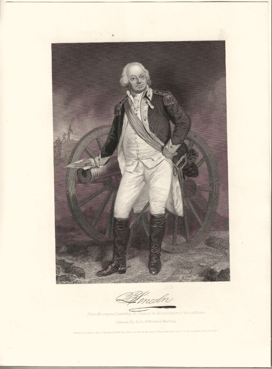 BENJAMIN LINCOLN, Revolutionary War General/Secretary of War, Engraving 9080