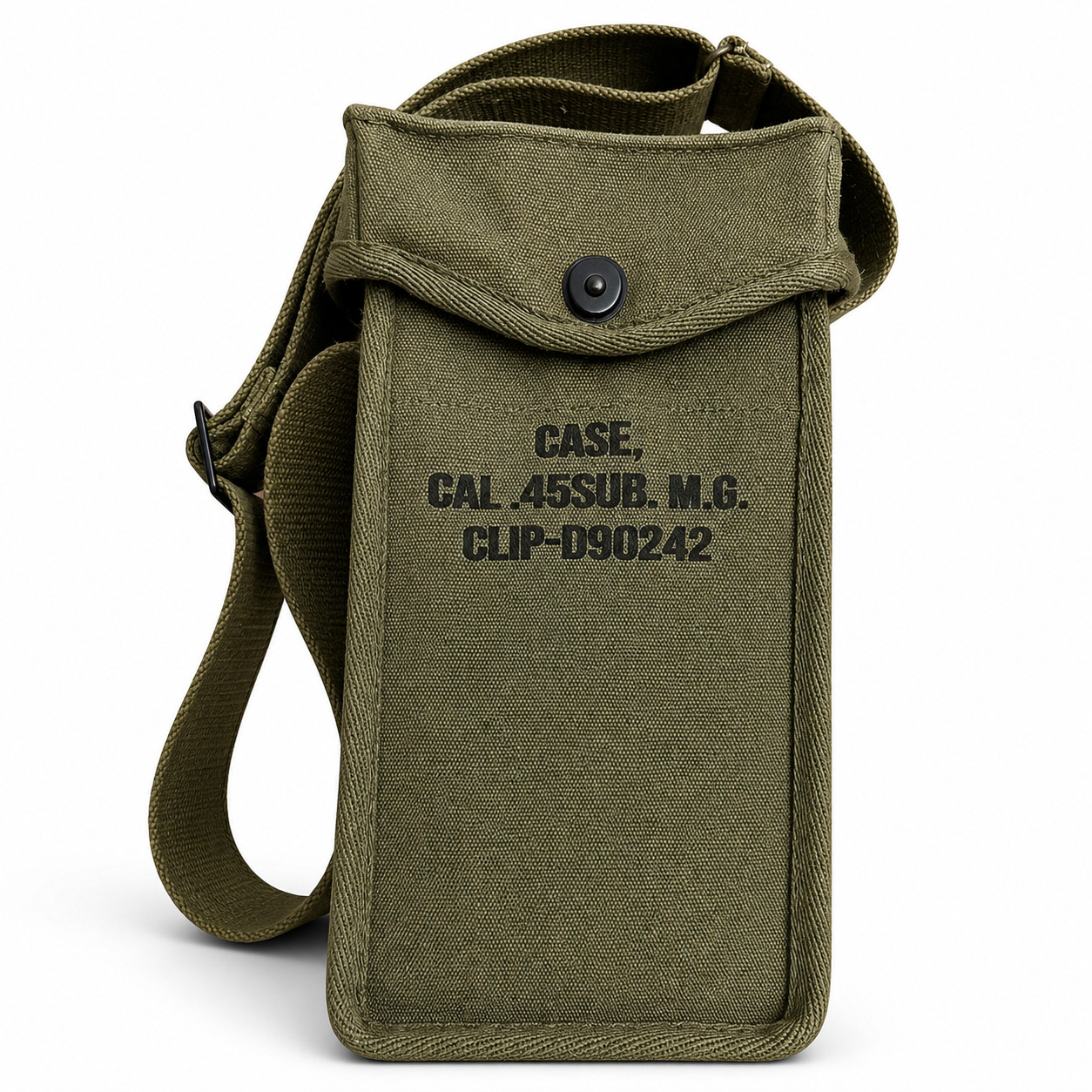 WWII Reproduction U.S. Canvas Shoulder Strap Carry Pouch – OD Green