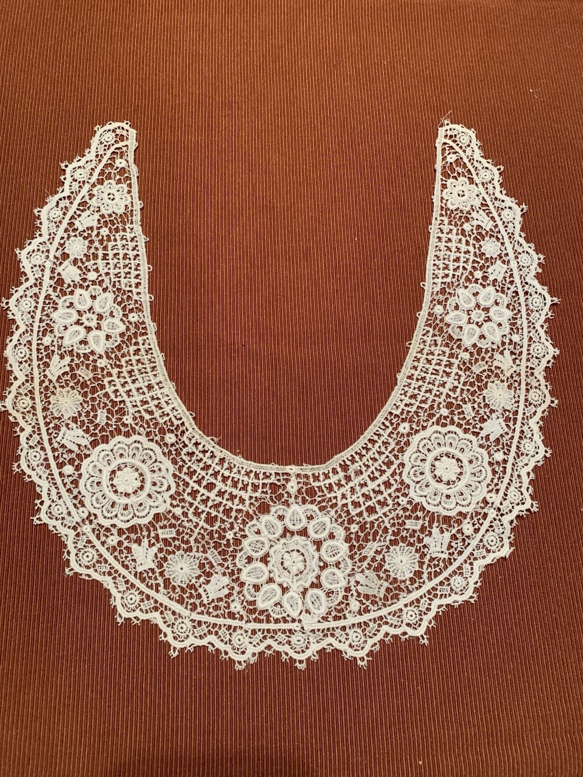 Antique Handmade Lace Collar Victorian Edwardian Ecru