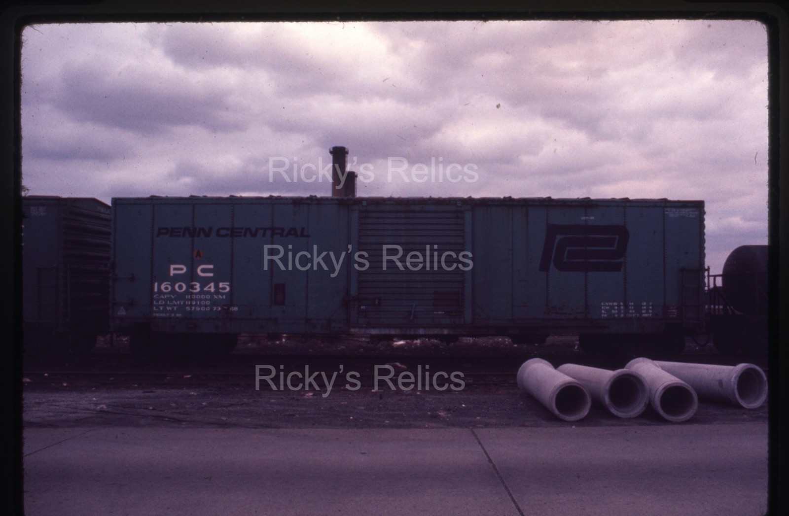 Original Slide PC #160345 Boxcar Penn Central 1973 Philadelphia PA