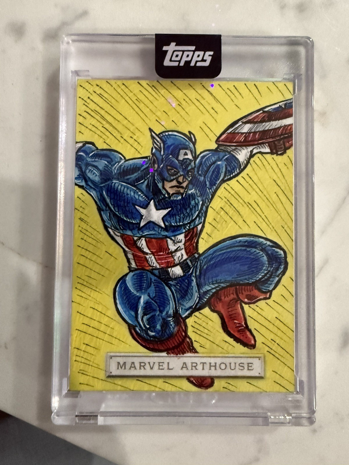 2025 Topps Marvel Arthouse Sketch CAPTAIN AMERICA Hand Signed 1/1