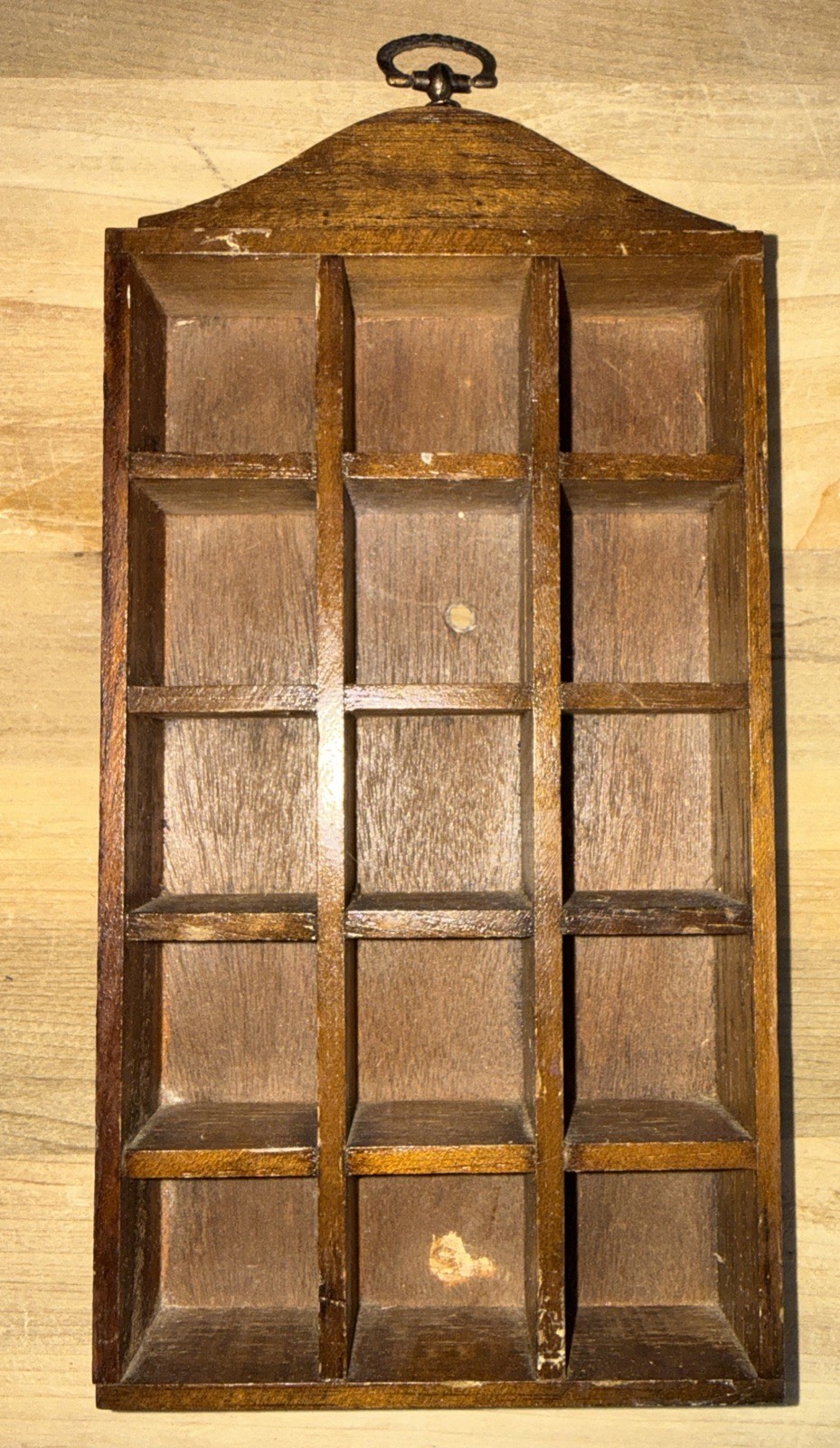 Vintage 70s/80s Handmade Wood Mini Trinket Holder Display Holder Ready-to-Hang