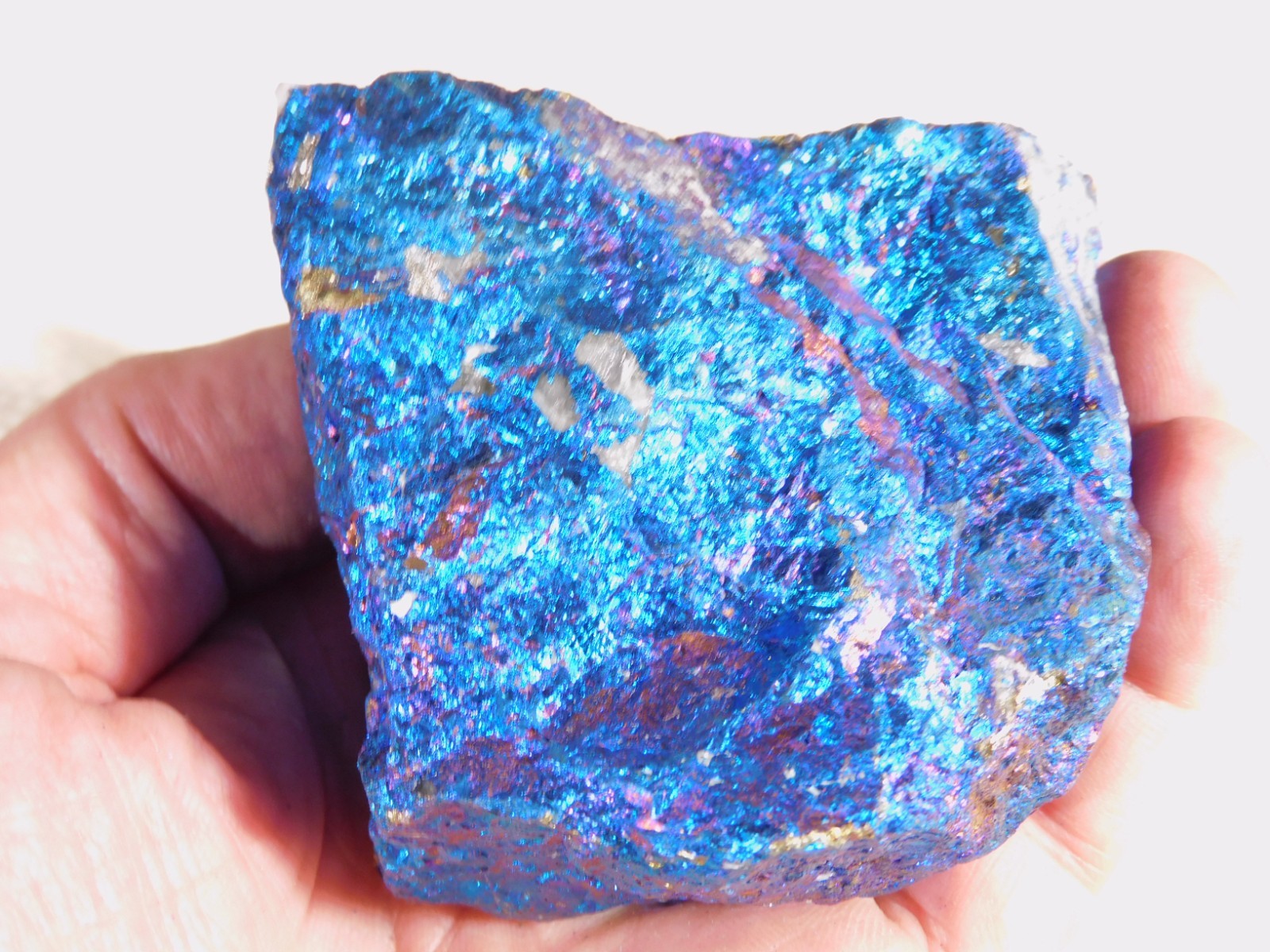 Big Bright IRIDESCENT Peacock Copper Chalcopyrite or Peacock Ore Mexico 606gr