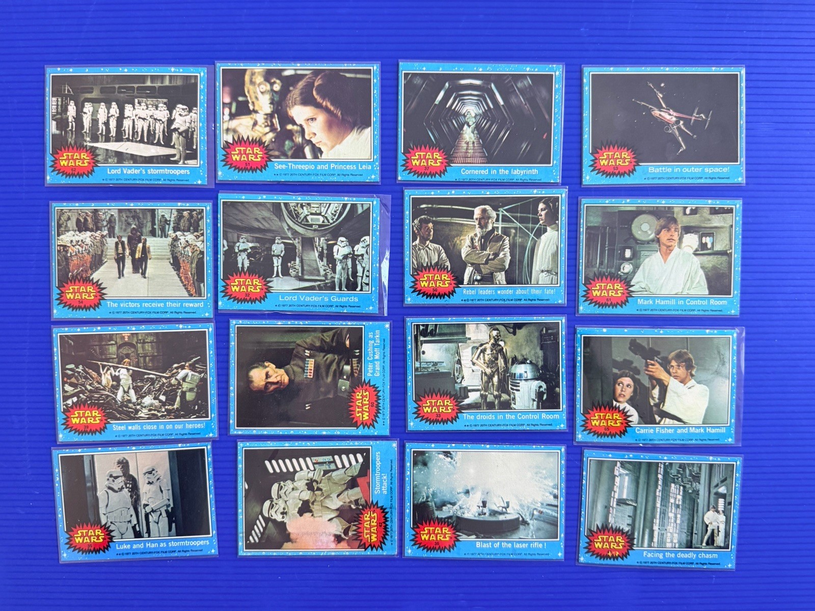 1977 Topps Star Wars Series 1 Card Lot Of 16 Cards - Very Good To Excellent