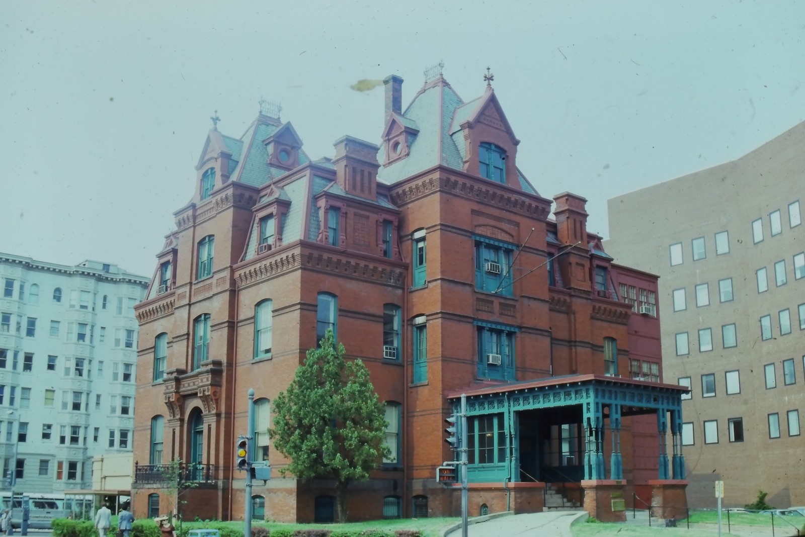 c1980's 35mm Slide, The Octagon House Washington DC Victorian Mansion Porch City
