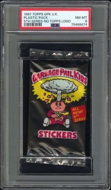 Garbage Pail Kids 1987 Topps (NO LOGO) UK  mini 5th Series Pack  PSA 8 POP 1