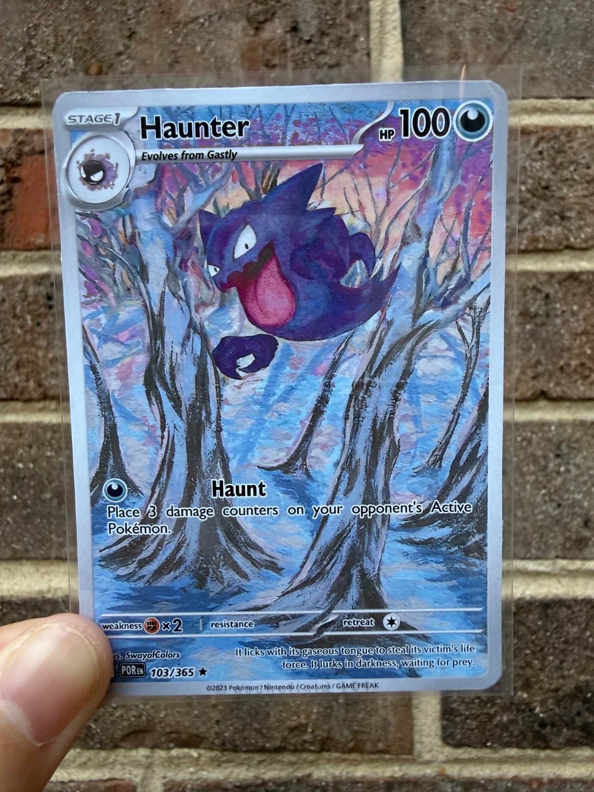 Haunter Fan Art Trading Card Handmade Custom Holo Or Matte Collectible Card
