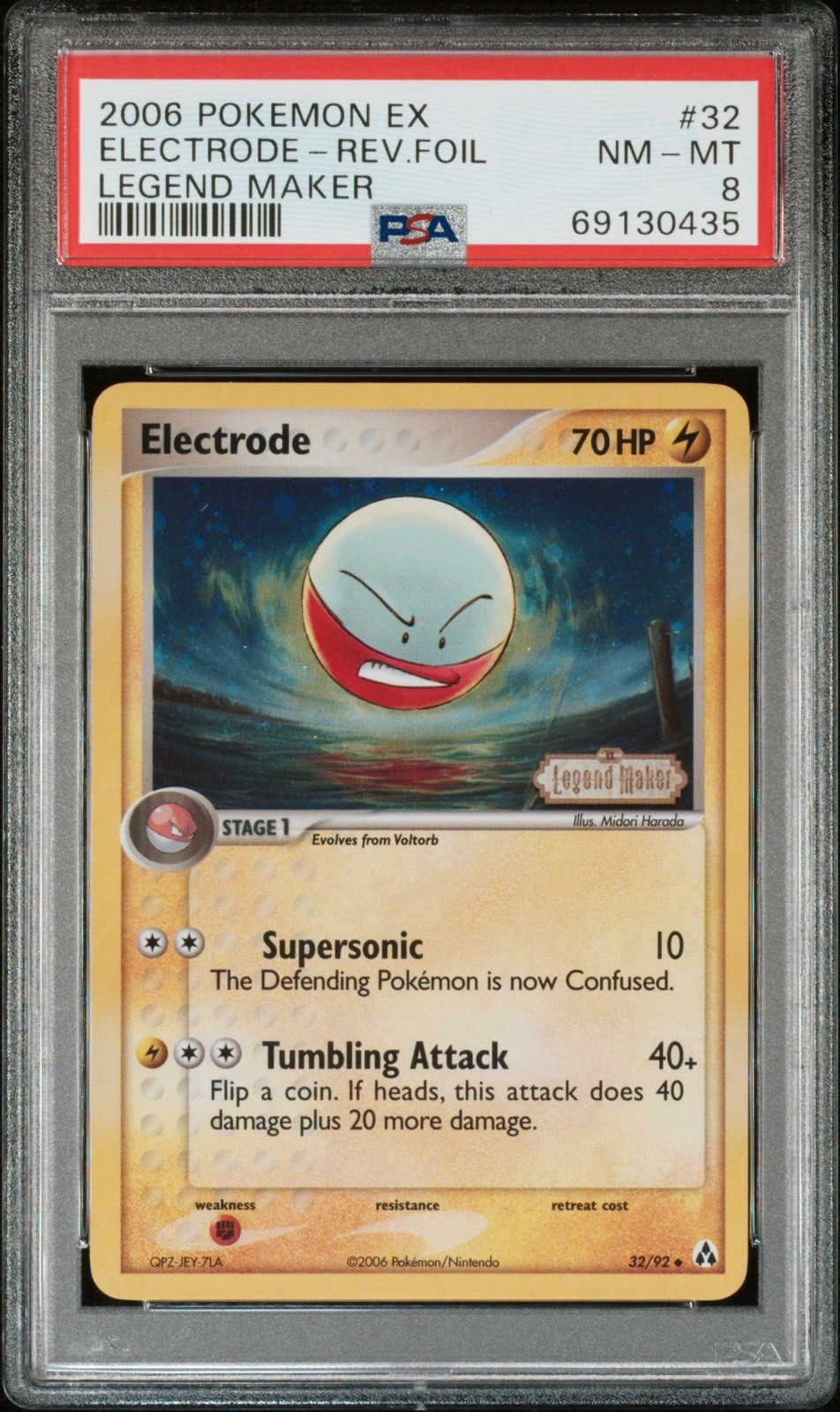 2006 Pokemon EX Legend Maker Electrode Reverse Holo #32 PSA 8 Low Pop 33