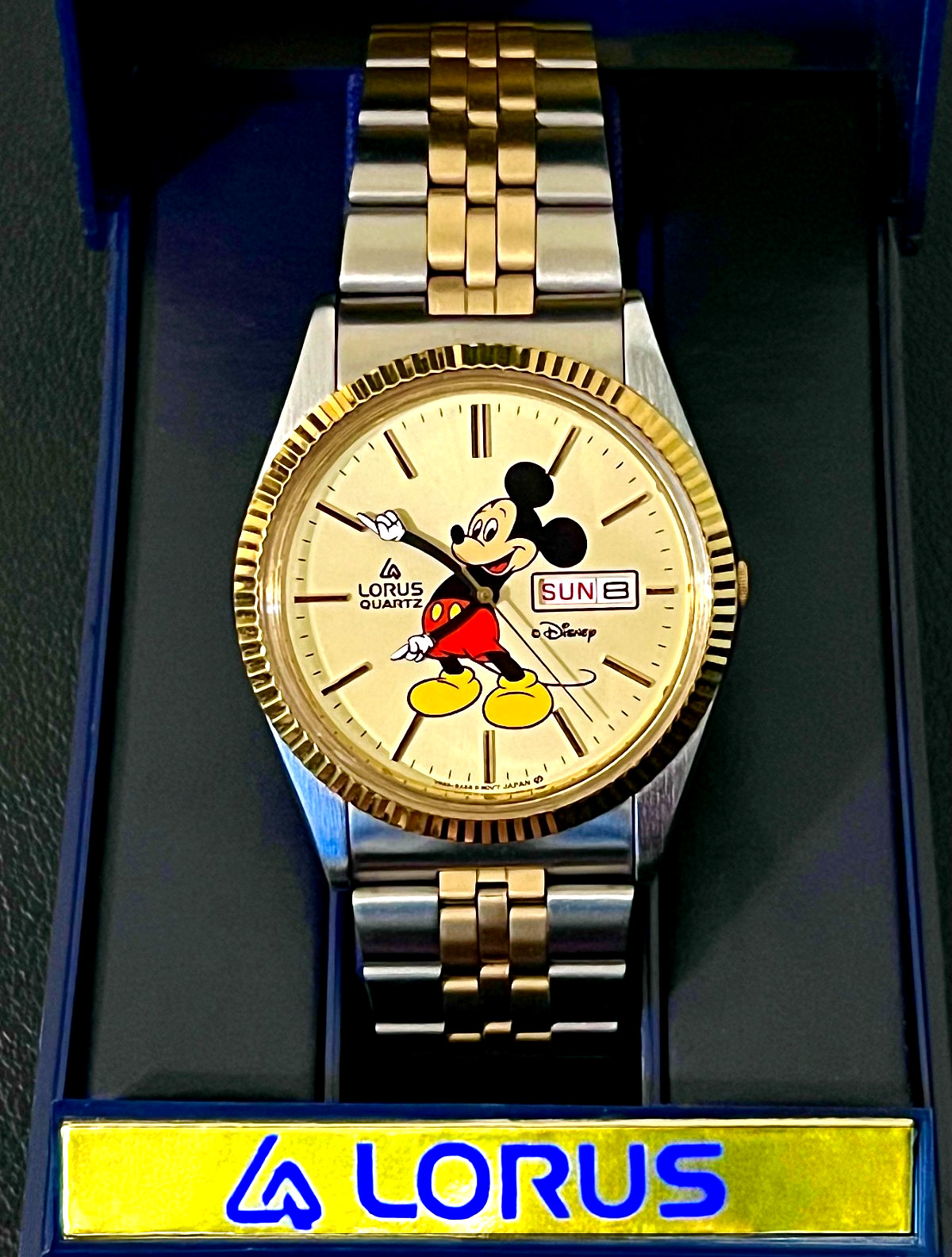 Vintage Lorus Seiko Disney Mickey Mouse Men\'s Presidential Day-Date Watch | NOS