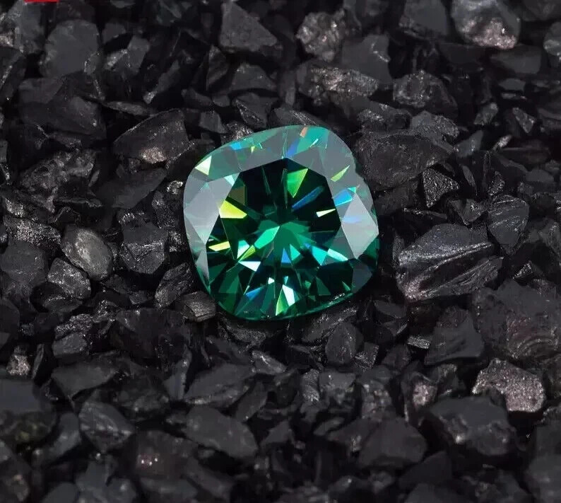 4 Ct Natural Certified Cushion Cut Green Diamond D Grade VVS1 +1 Free Gift