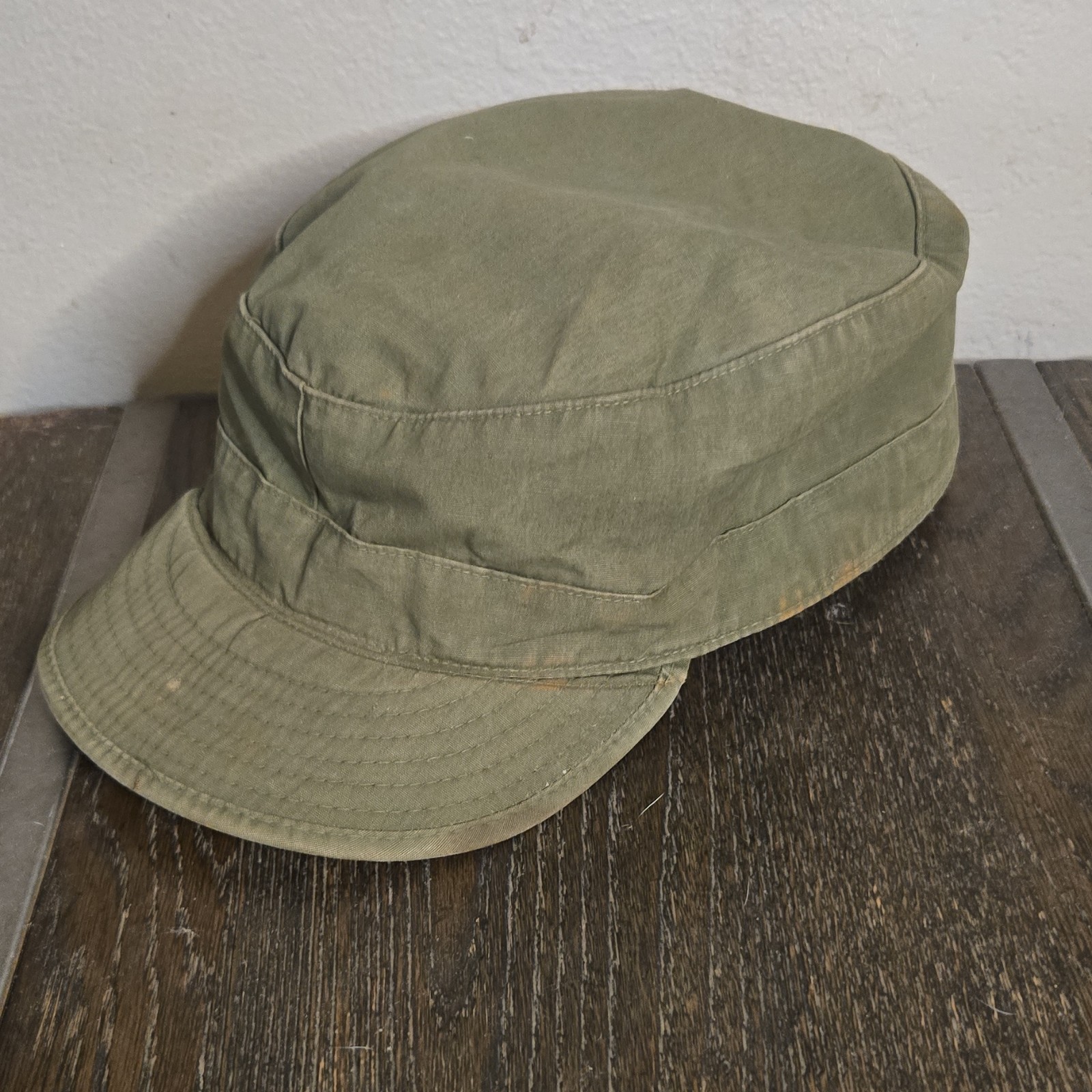 Olive Vintage WW2 Military Field Hat w/ Name Tape Edward R. Hall