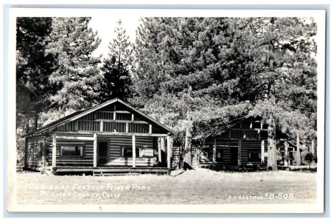 c1940\'s Feather River Park Cabin Eastman Plumas County CA RPPC Photo Postcard