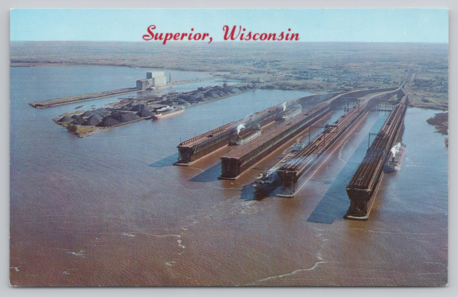 Superior Wisconsin Iron Ore Docks Great Northern Railroad Postcard