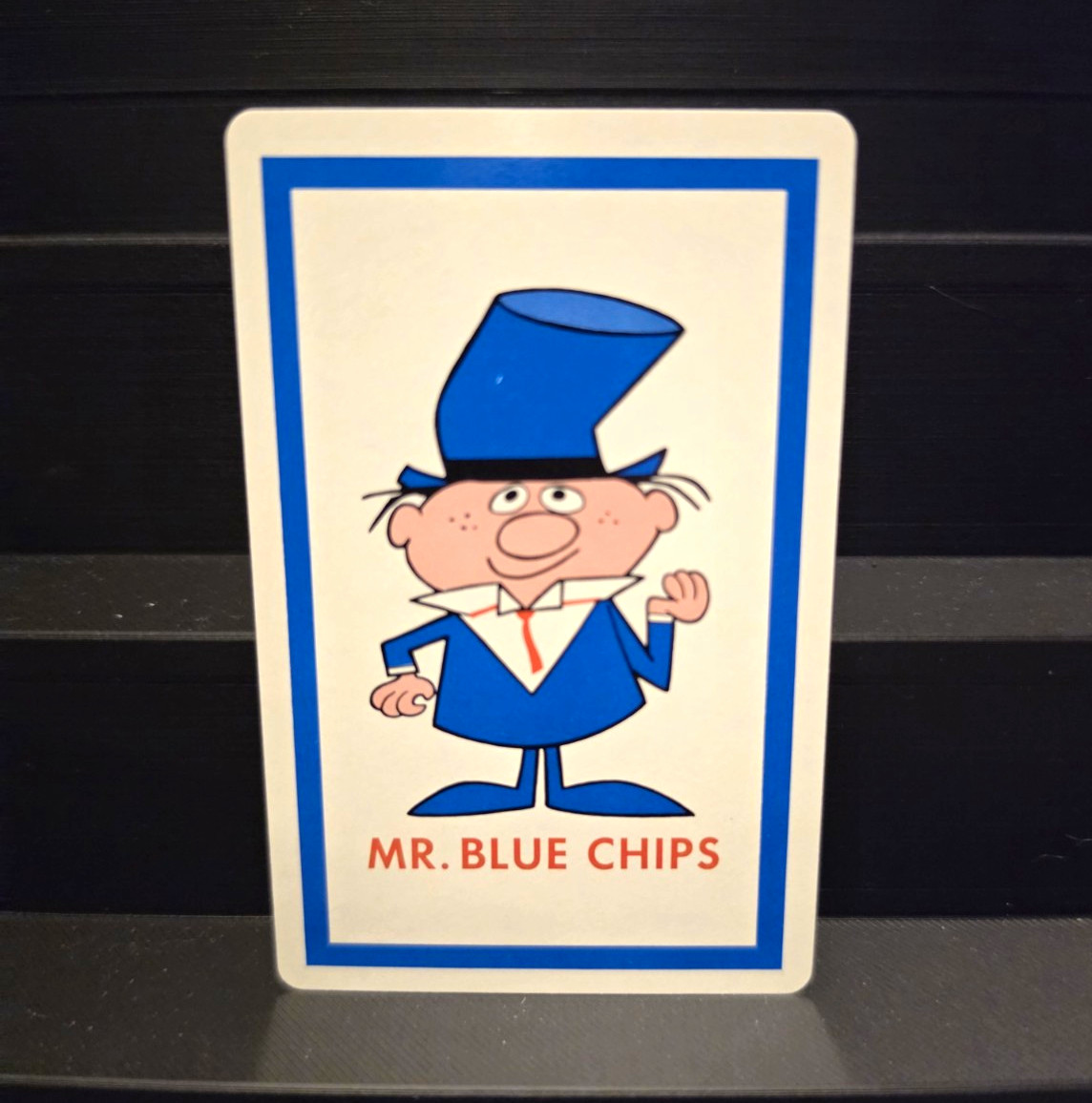 Vintage 1960s Swap Card - Mr. Blue Chips / Vintage Playing Card Single