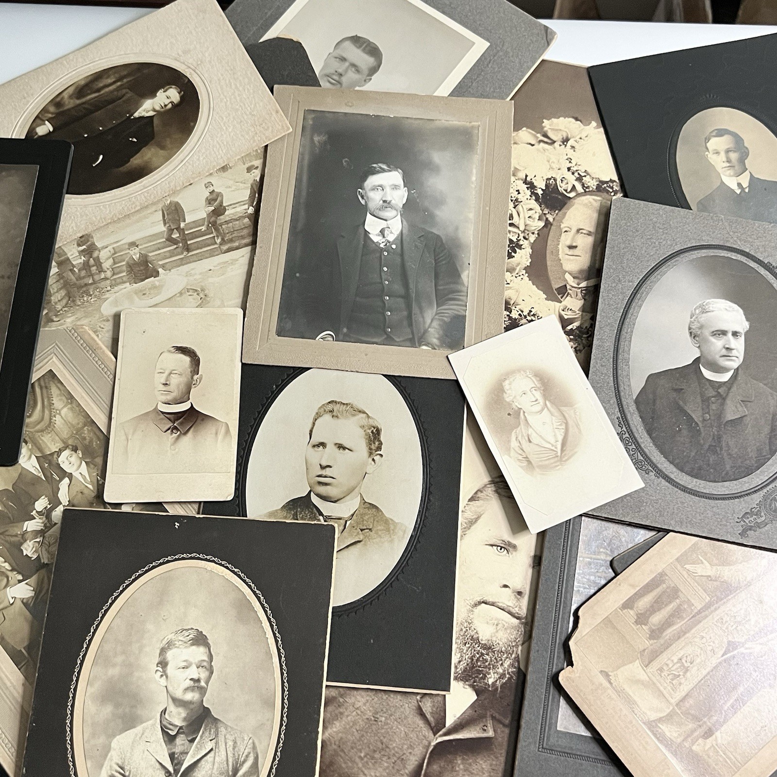Antique Photograph On Board Cabinet Card CDV Handsome Men Man Variety Lot Of 19