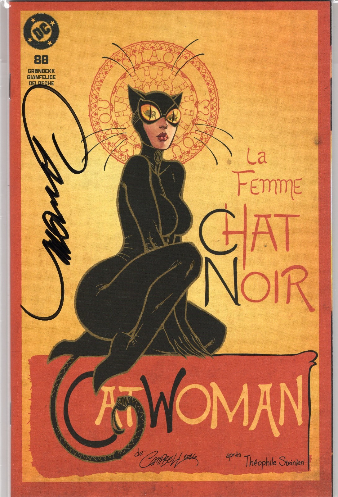 CATWOMAN #88 J. SCOTT CAMPBELL VARIANT A: LA FEMME CHAT NOIR NM SIGNED COA #0307