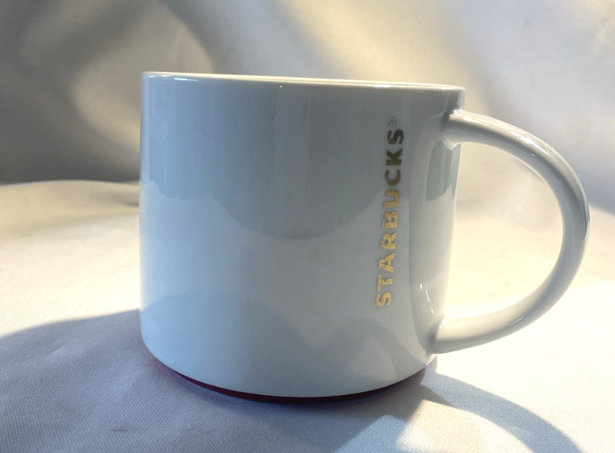 NOS Starbucks 2012 16oz White Mug with Red Stripe/Free Shipping