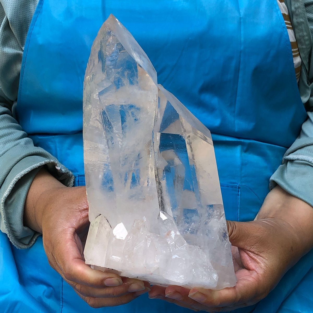 6LB Natural clear crystal quartz cluster freeform mineral energy healing
