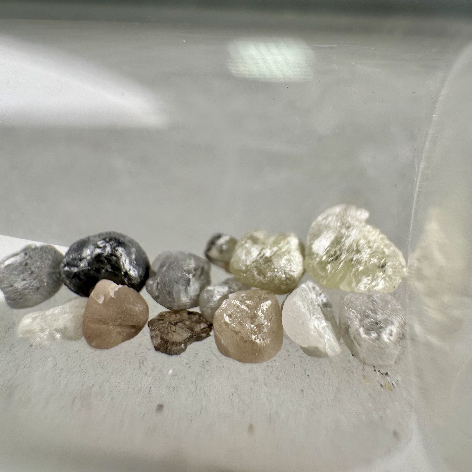 1.85 Carat Group of Colored Cubic Diamond Crystals: South Africa- Rare