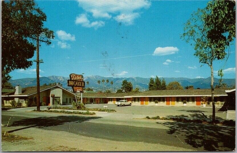 1950s SANTA BARBARA California Postcard TIDES MOTEL Castillo Street / Unused