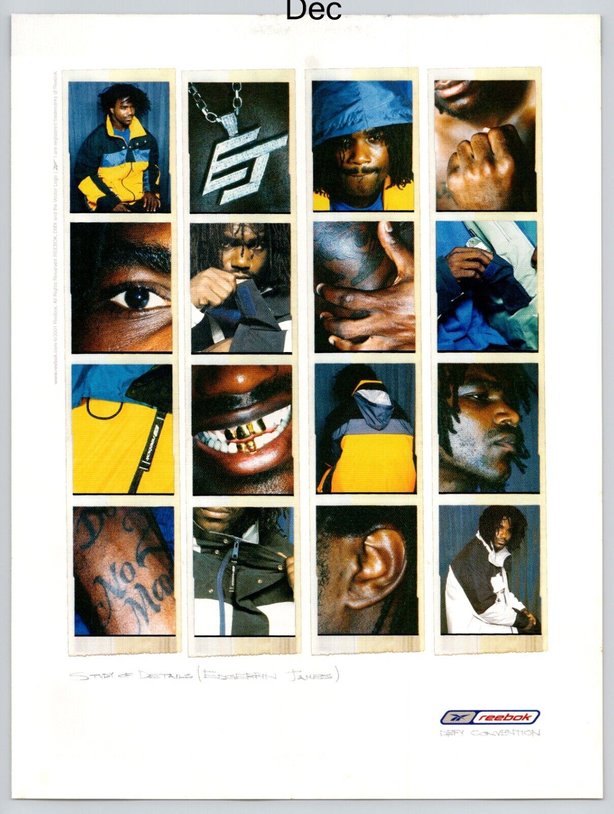 Edgerrin James Reebok Clothing Promo Defy Convention 2001 Full Page Print Ad