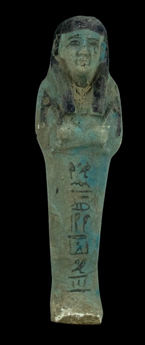 Ancient Egyptian Faience Ushabti Statue Hieroglyphic Inscribed Rare Figure BC