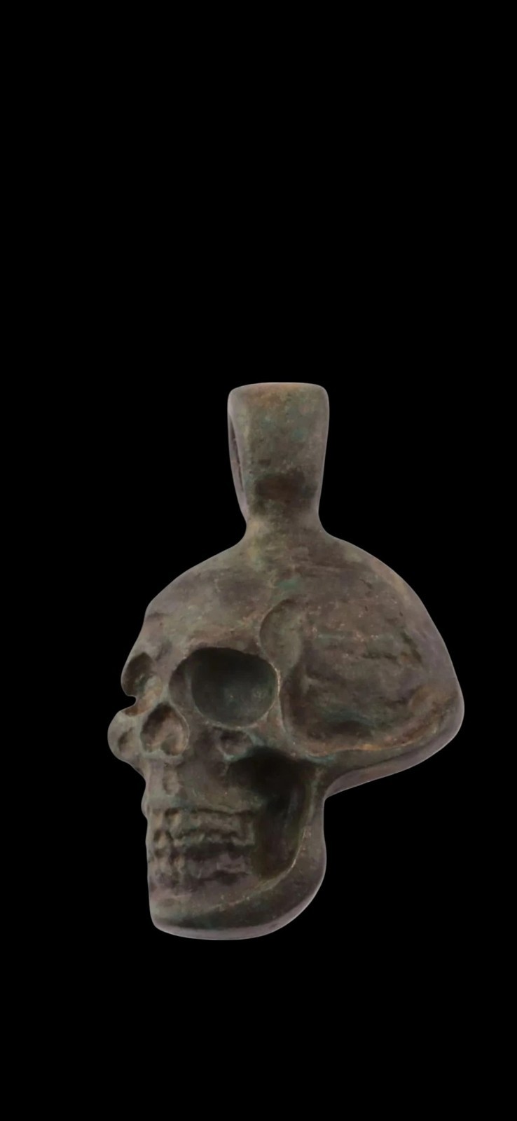 Antique Ww2 Era Central European Unique Europe Skull Pendant 1940s Biker Gift
