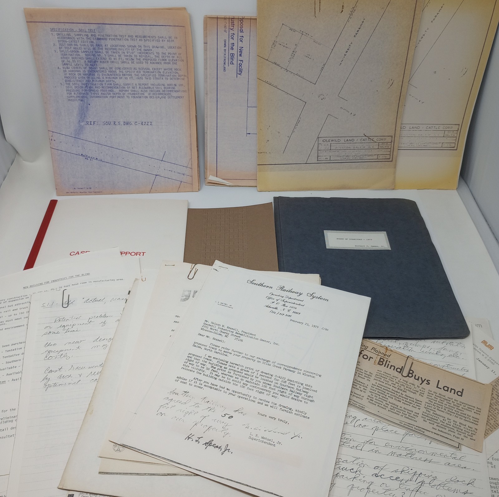 1970's RJ Reynolds Industry For The Blind Planning Documents / Floor Plans RJR