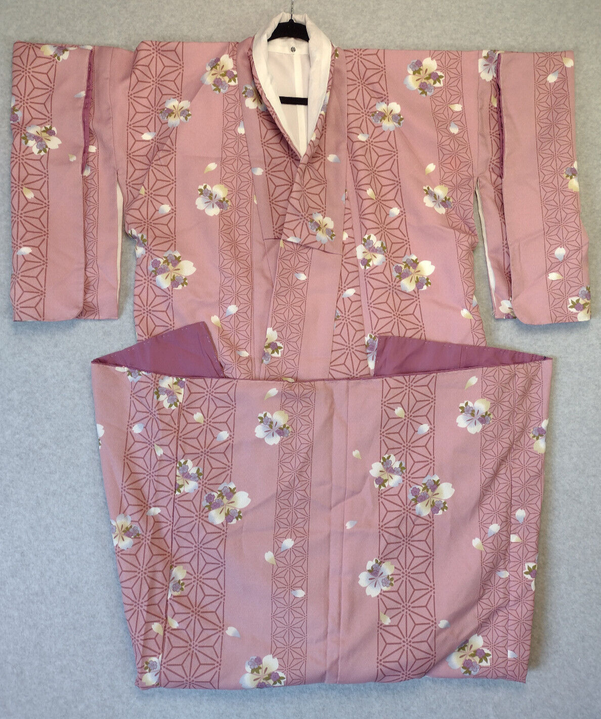Vintage Japanese Women’s Long Coat Kimono Pink Salmon 63\