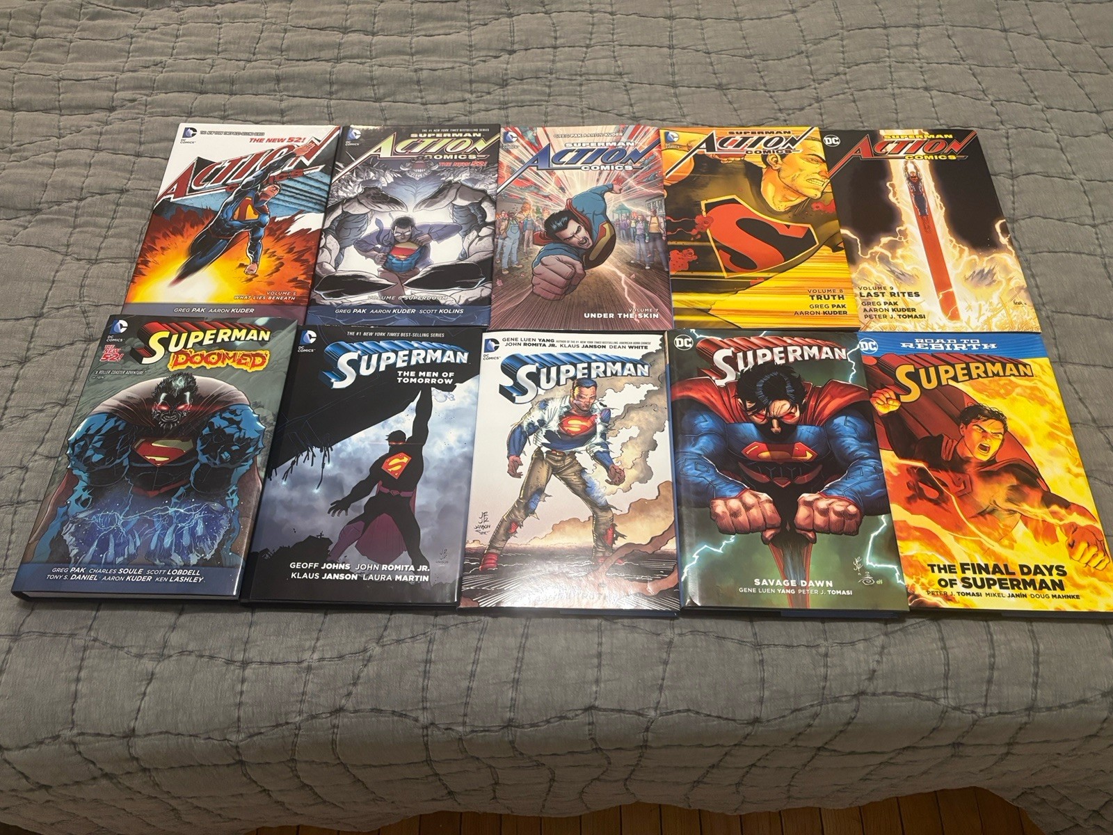 Superman Action Comics New 52 Hardcover Lot Of 10 DC Doomed Rebirth Pak Johns