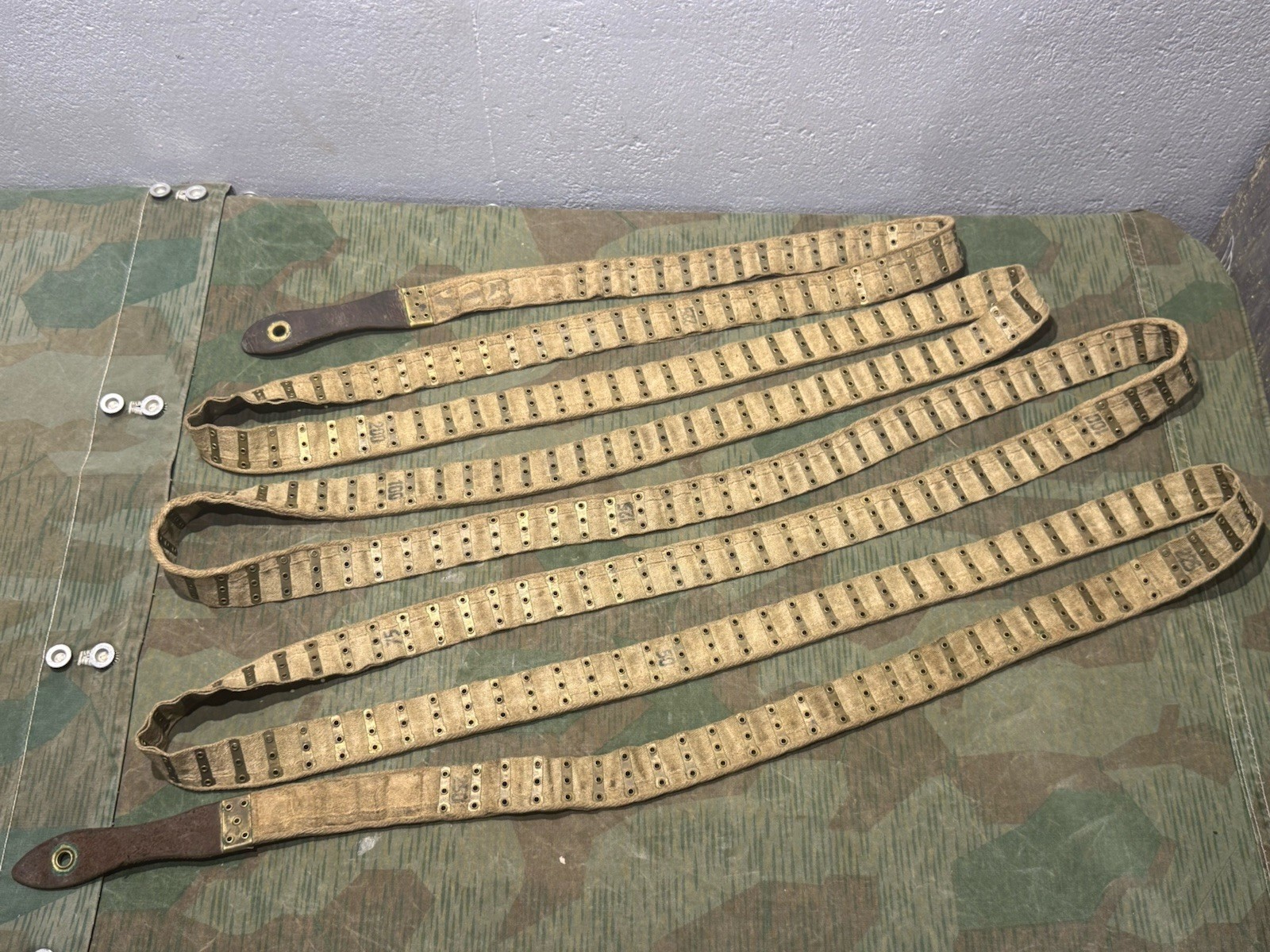 Original Post WW1 Pre WW2 German Mg08/15 Maxim Cloth Ammo Belt Marked & Dated