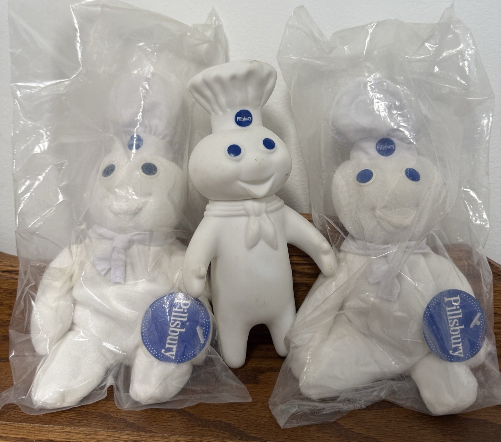 3 Pillsbury Doughboy Dolls Vintage 1997 Unopened In Original Bags